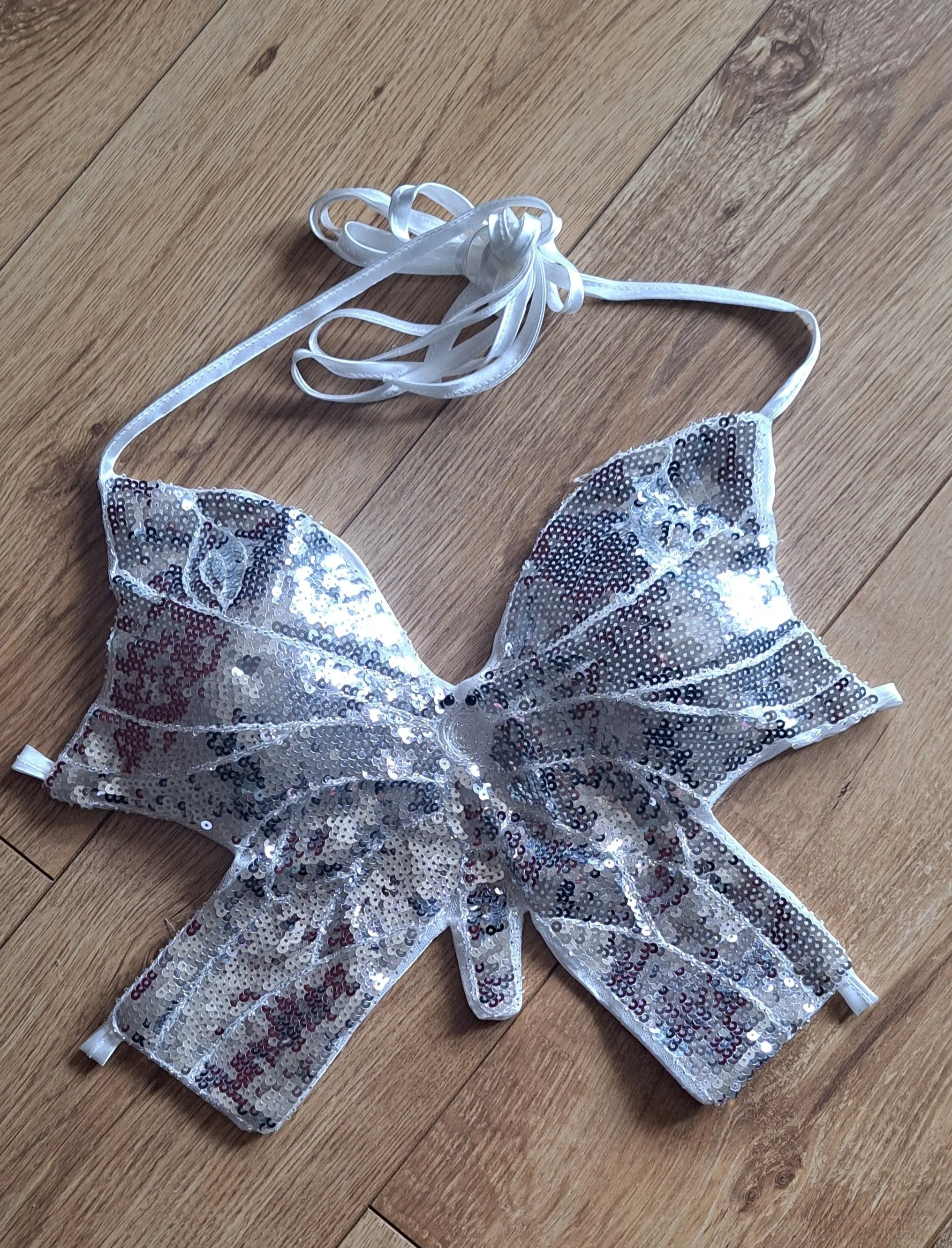 Butterfly Sequin Crop Top