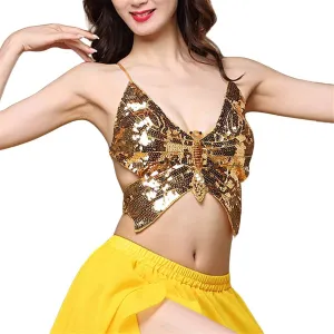 Butterfly Sequin Crop Top