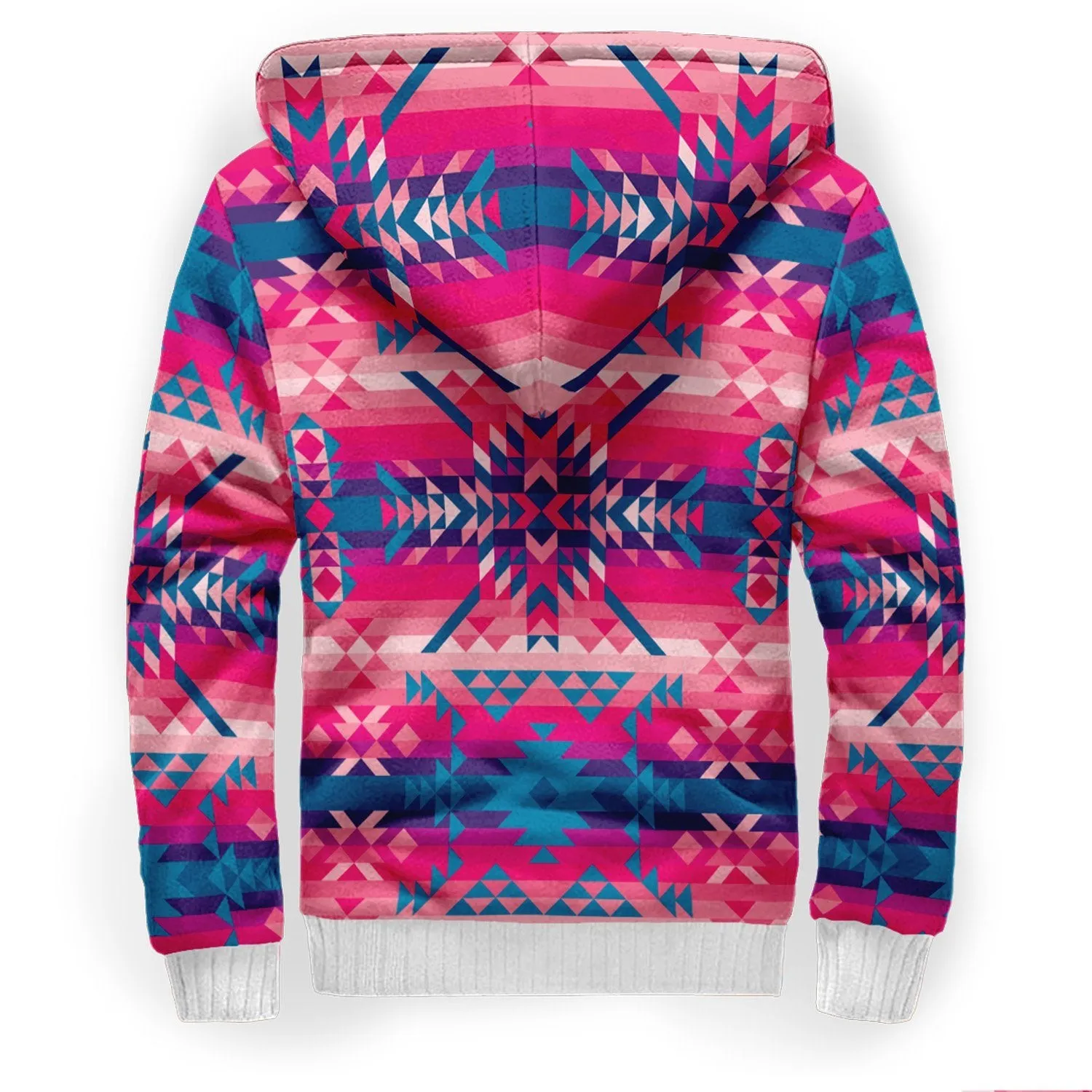 Desert Geo Blue Sherpa Hoodie