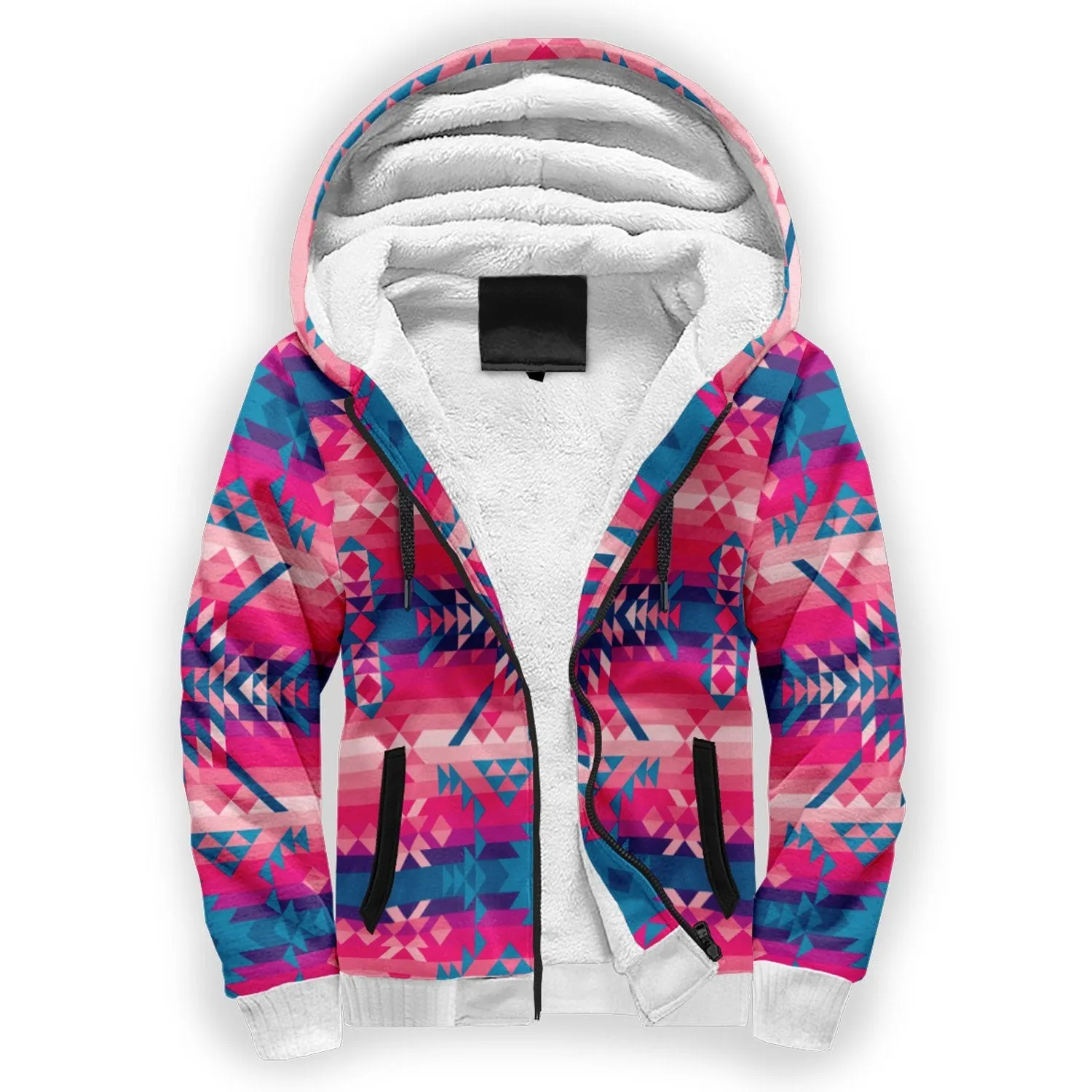 Desert Geo Blue Sherpa Hoodie