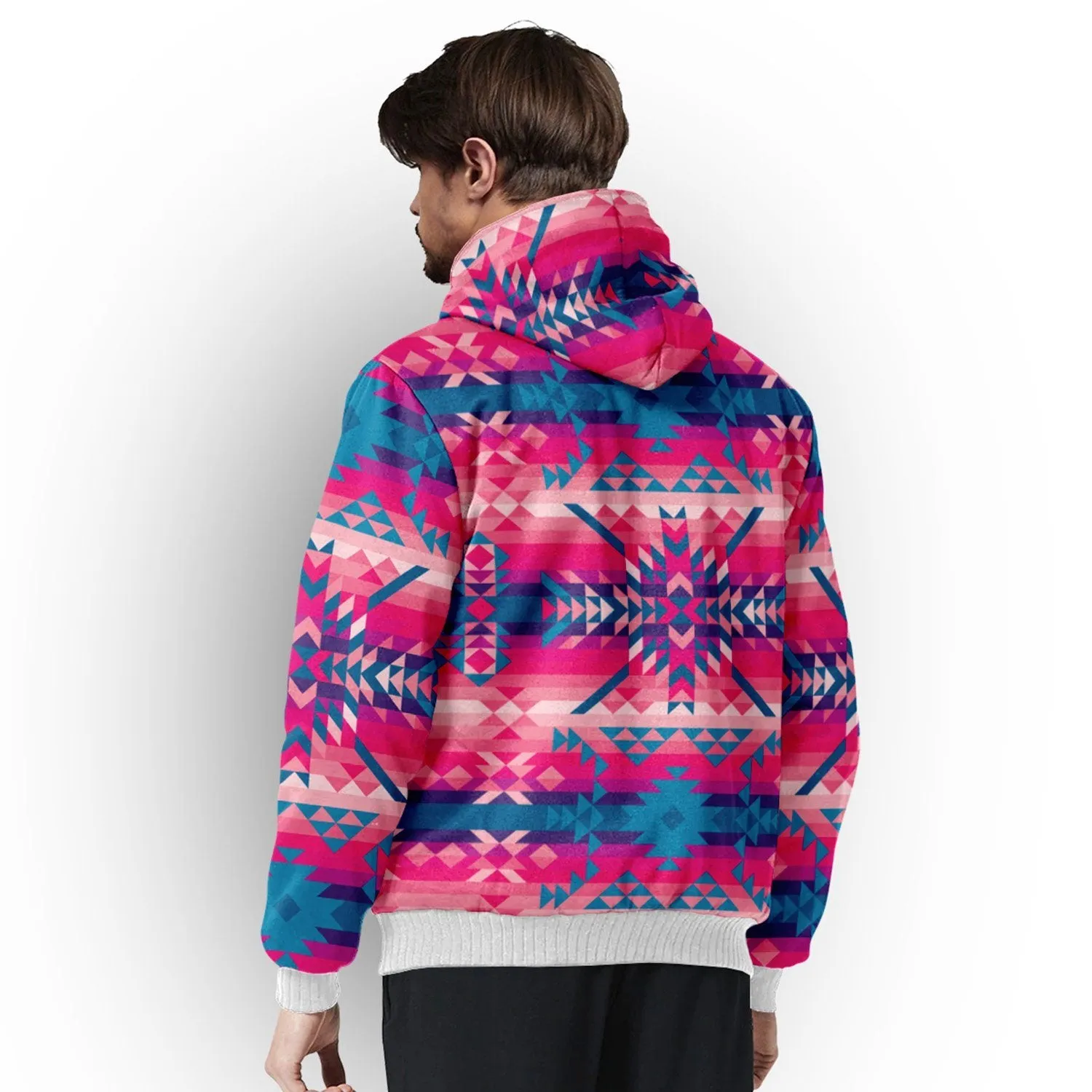 Desert Geo Blue Sherpa Hoodie