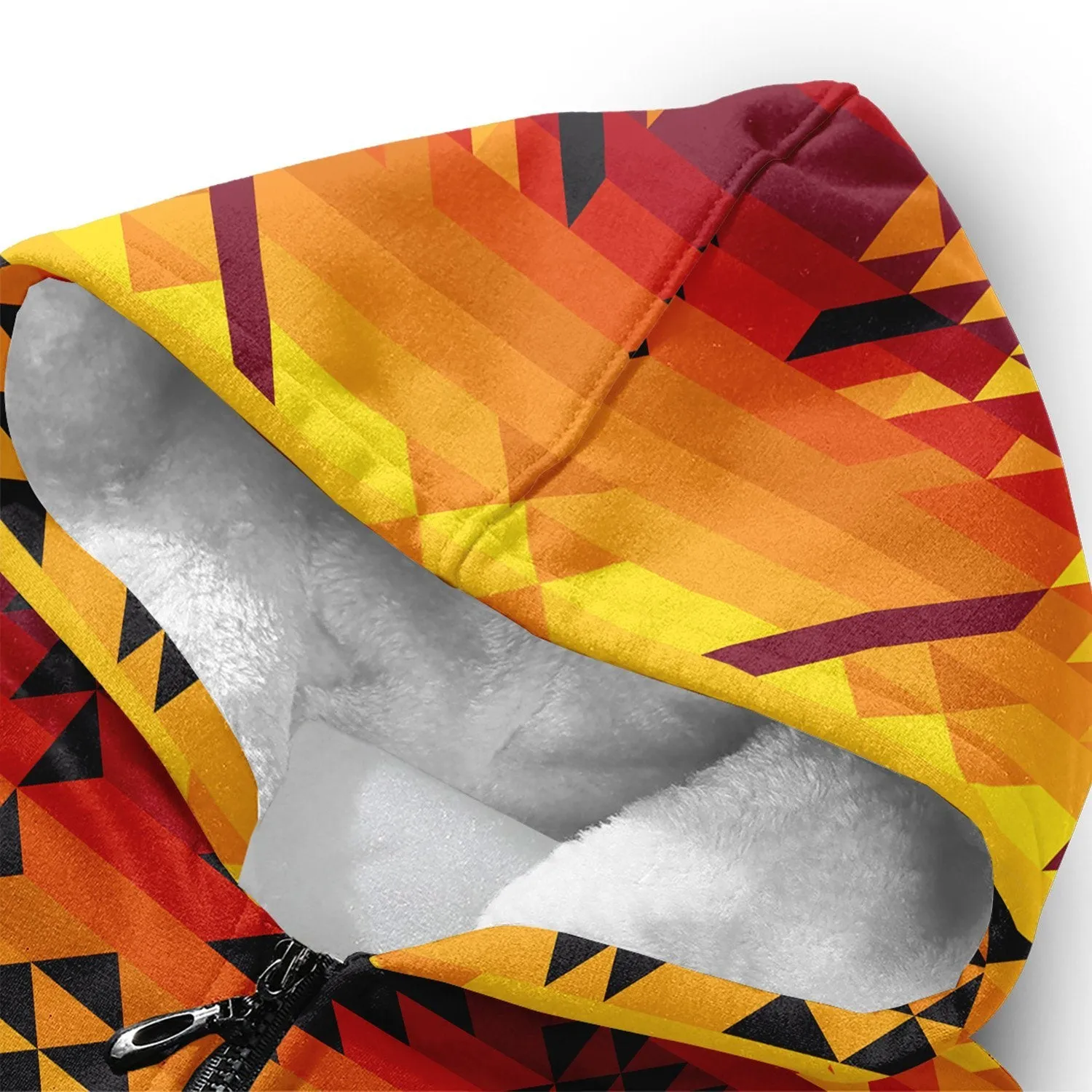Desert Geo Yellow Red Sherpa Hoodie