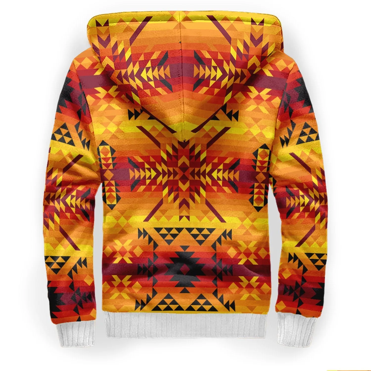 Desert Geo Yellow Red Sherpa Hoodie