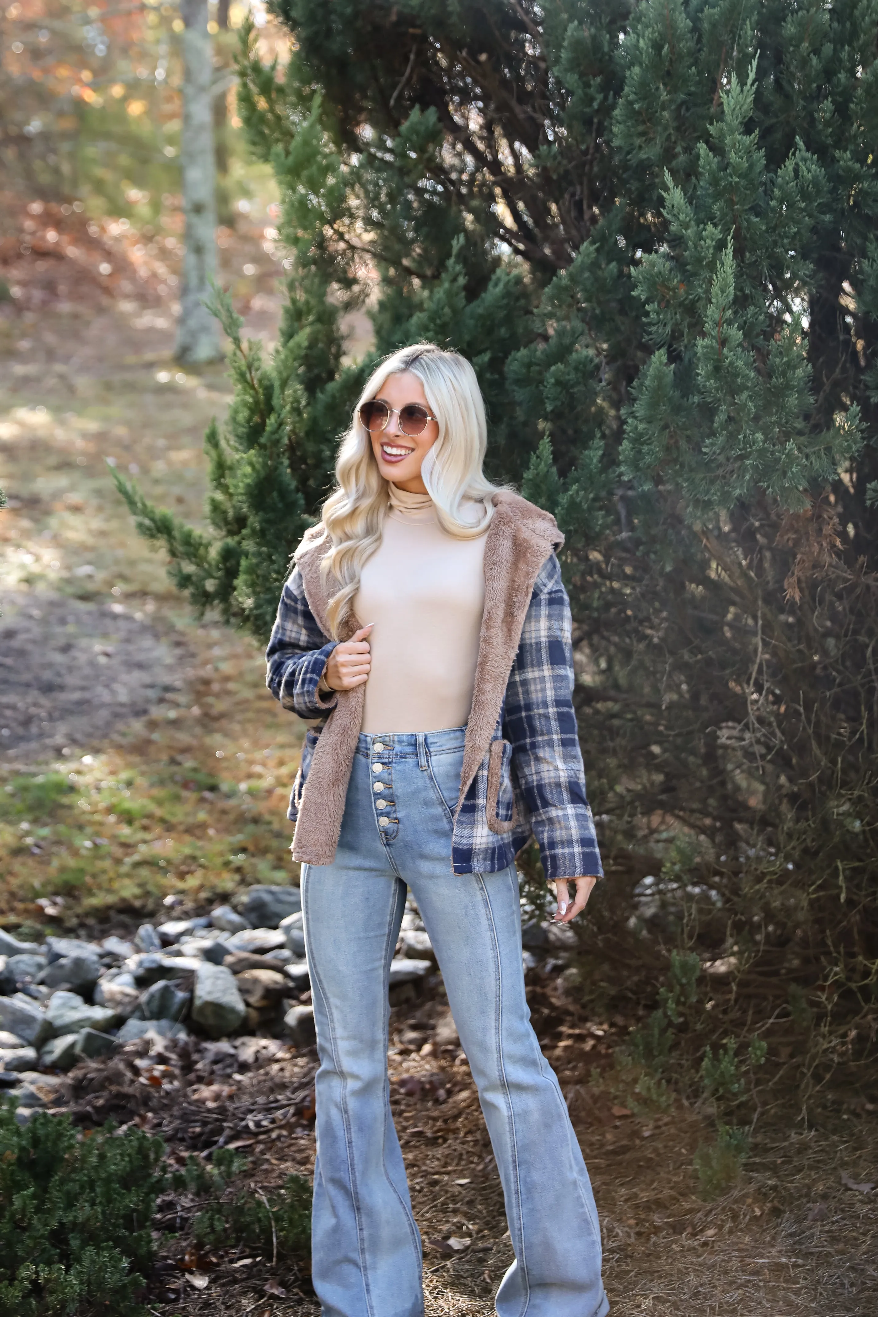 FINAL SALE - Perfected Comfort Reversible Sherpa Plaid Jacket - DOORBUSTER
