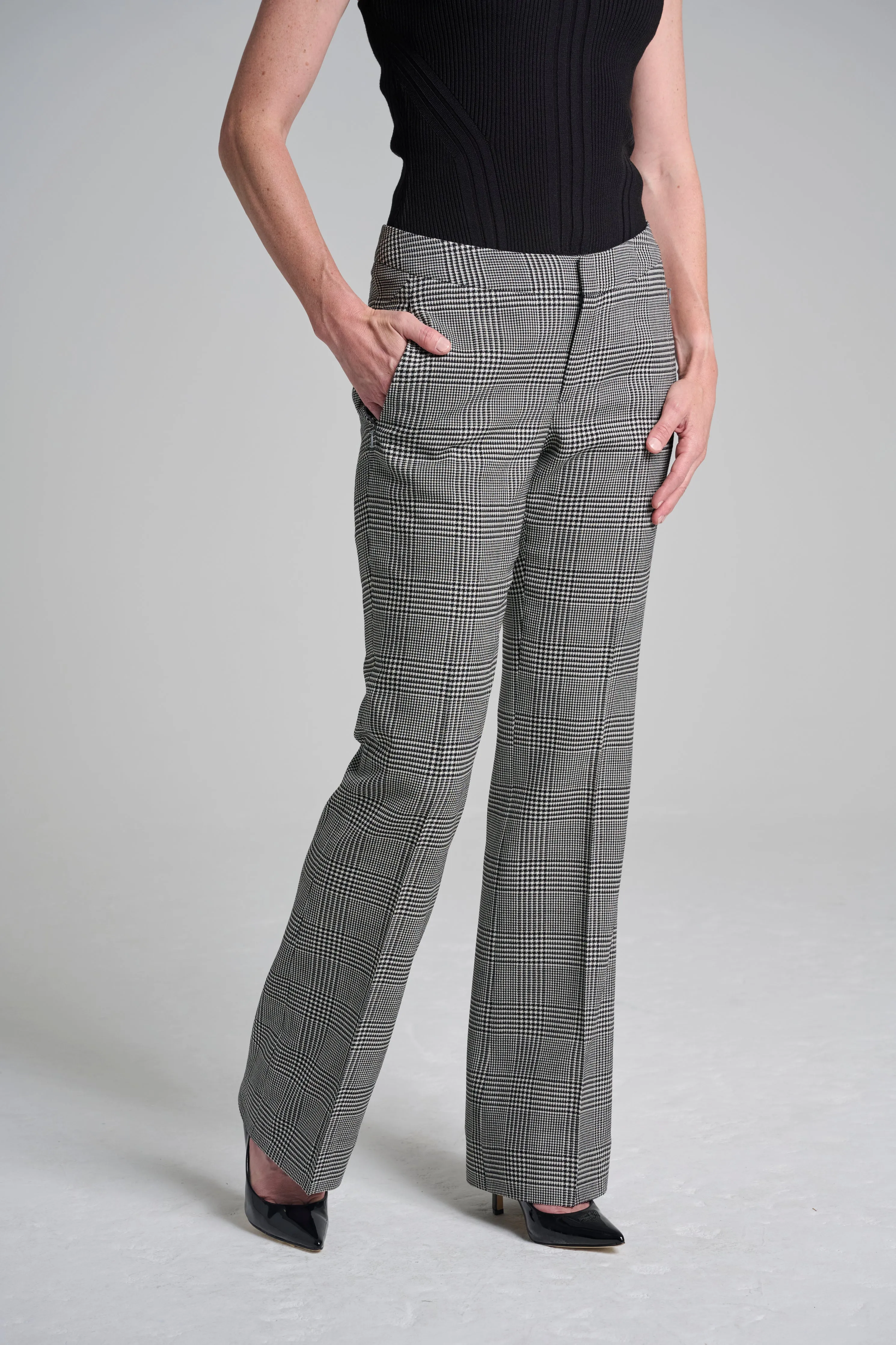Flare Trouser - Glen Plaid