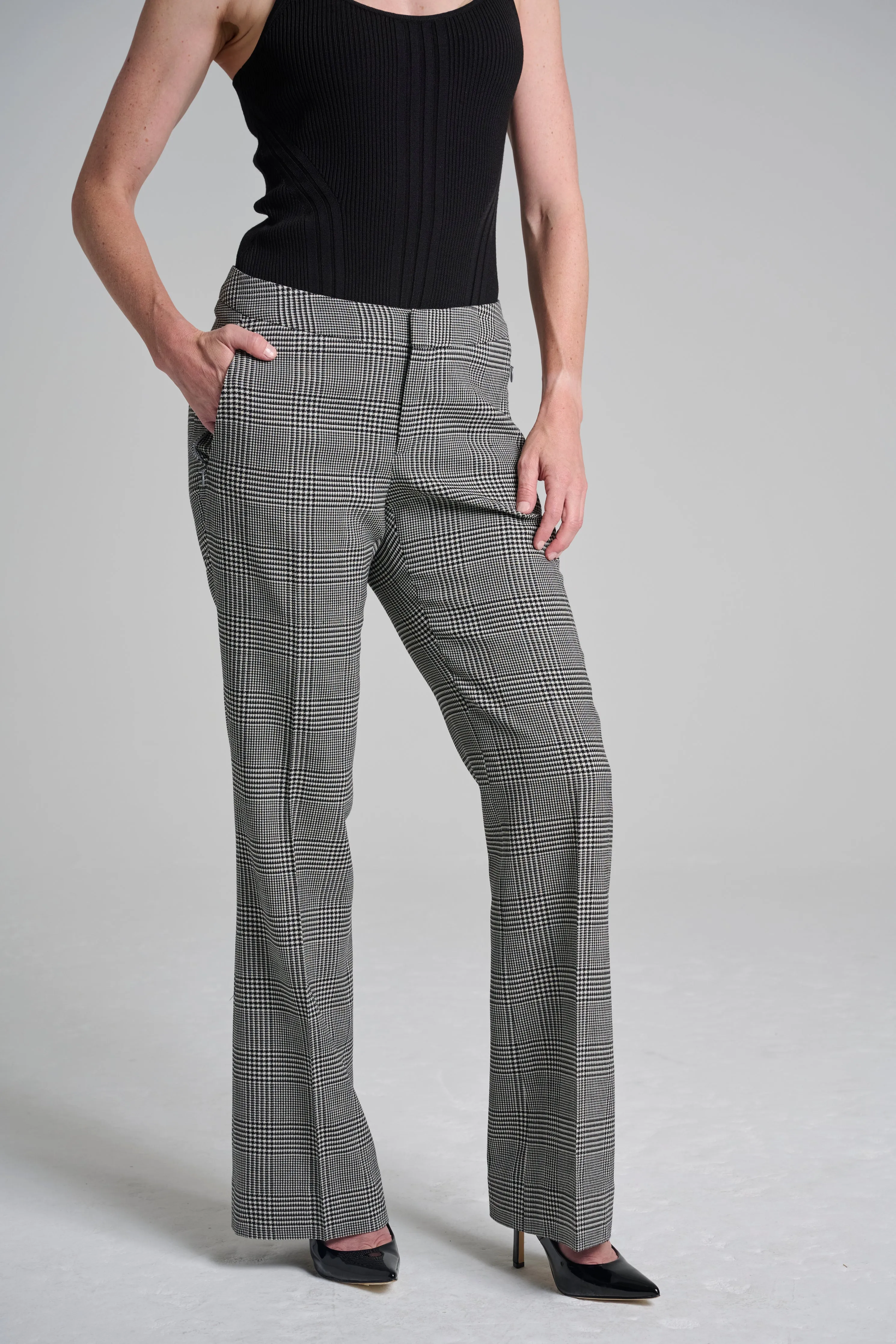 Flare Trouser - Glen Plaid