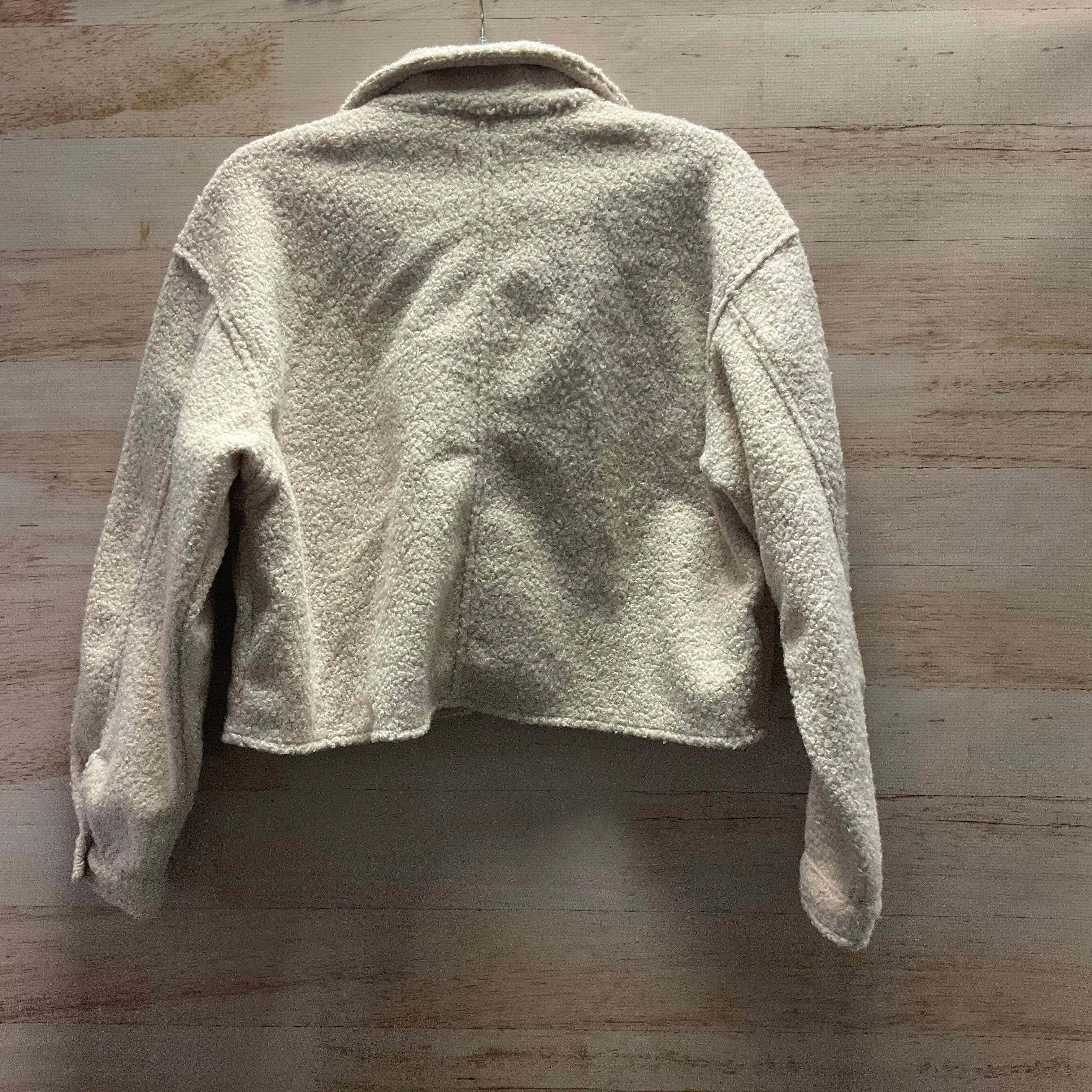 Jacket Faux Fur & Sherpa By H&m In Tan, Size: M