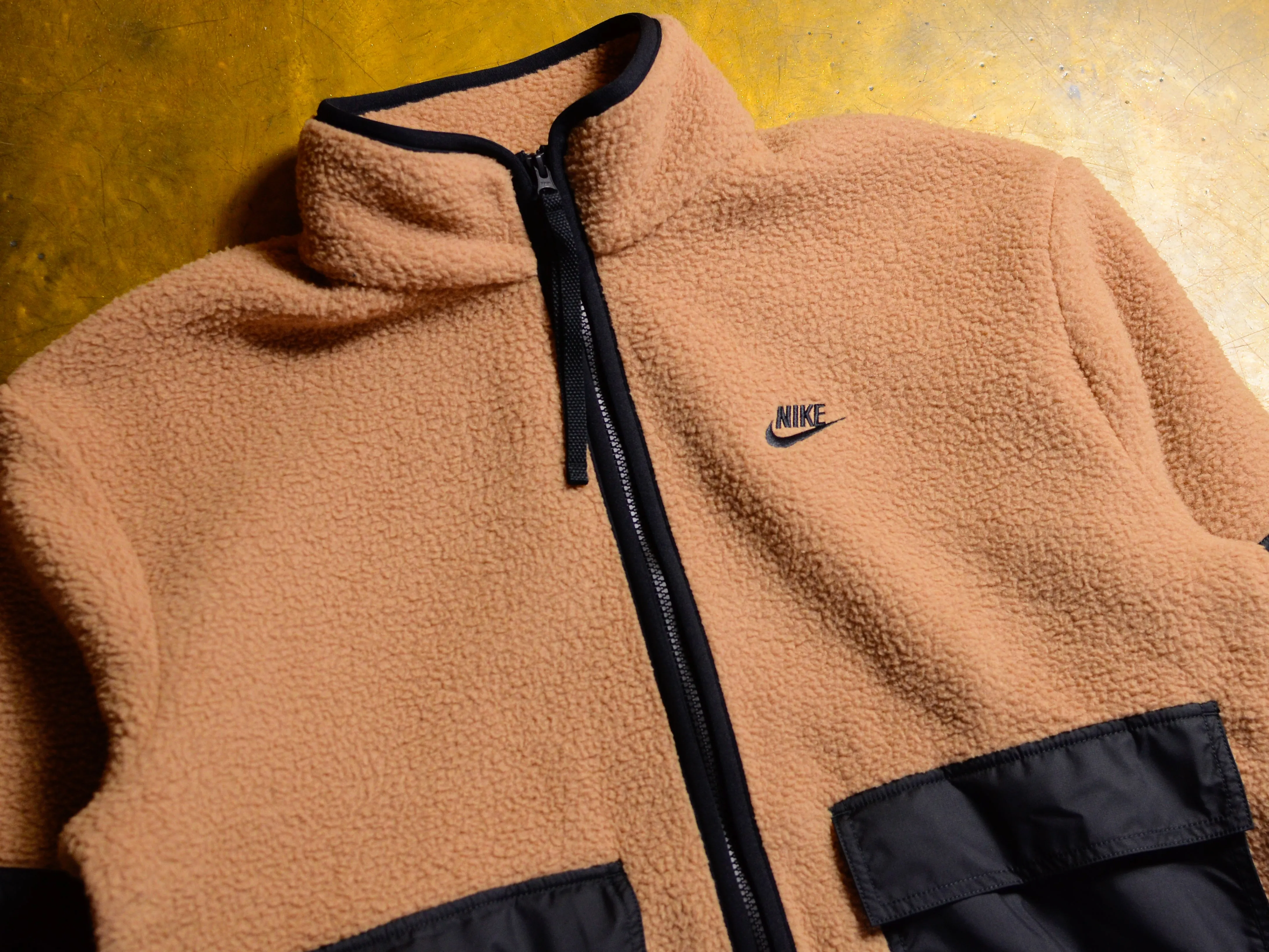 Nike Sportswear Sherpa FZ Jacket CZWN - Dark Driftwood / Black