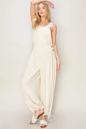 Oatmeal Linen Tapered Overall