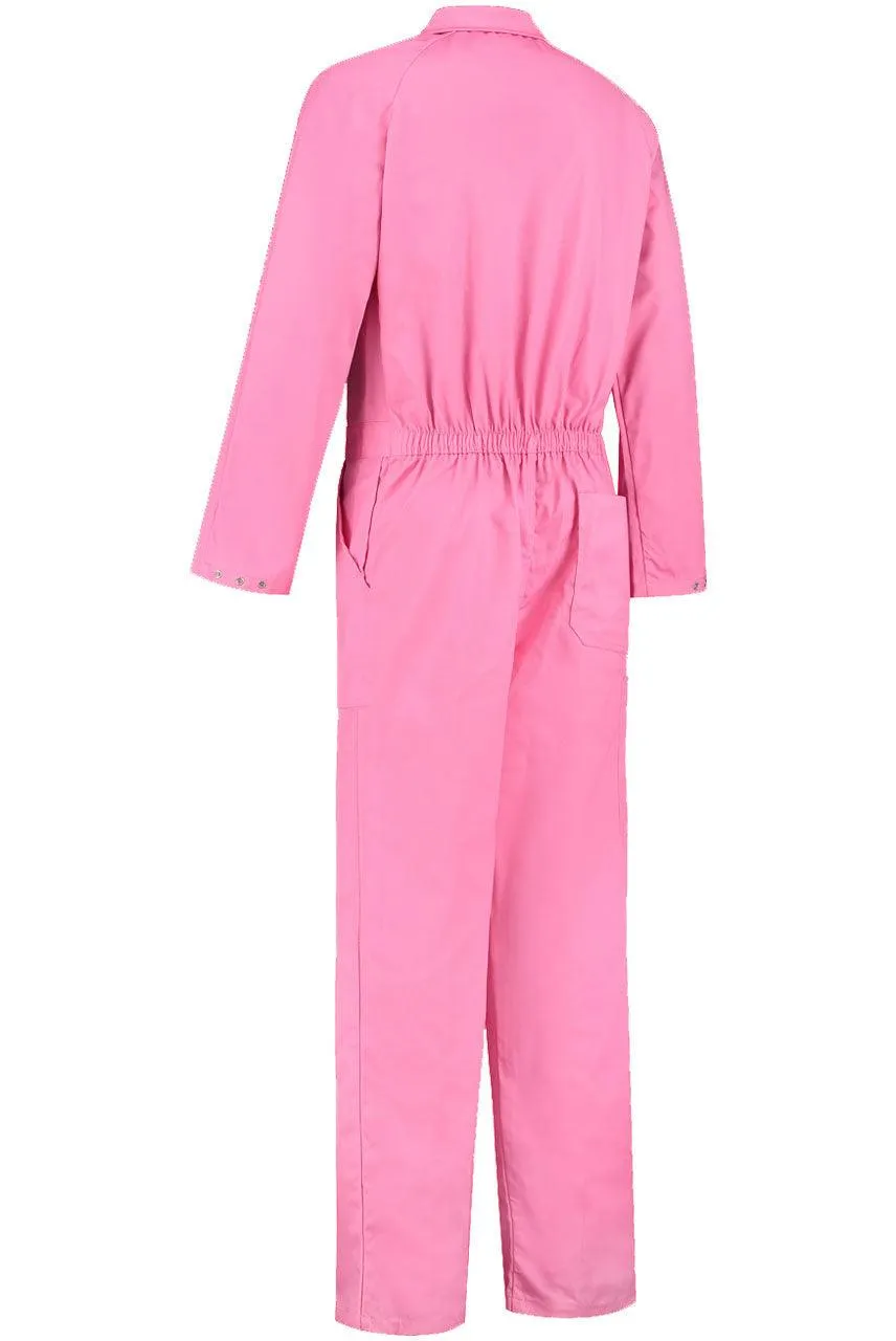 Overall Drukknoop polyester/katoen roze