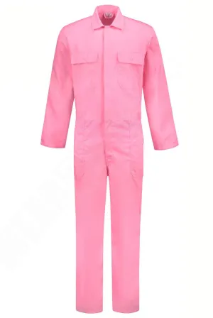 Overall Drukknoop polyester/katoen roze