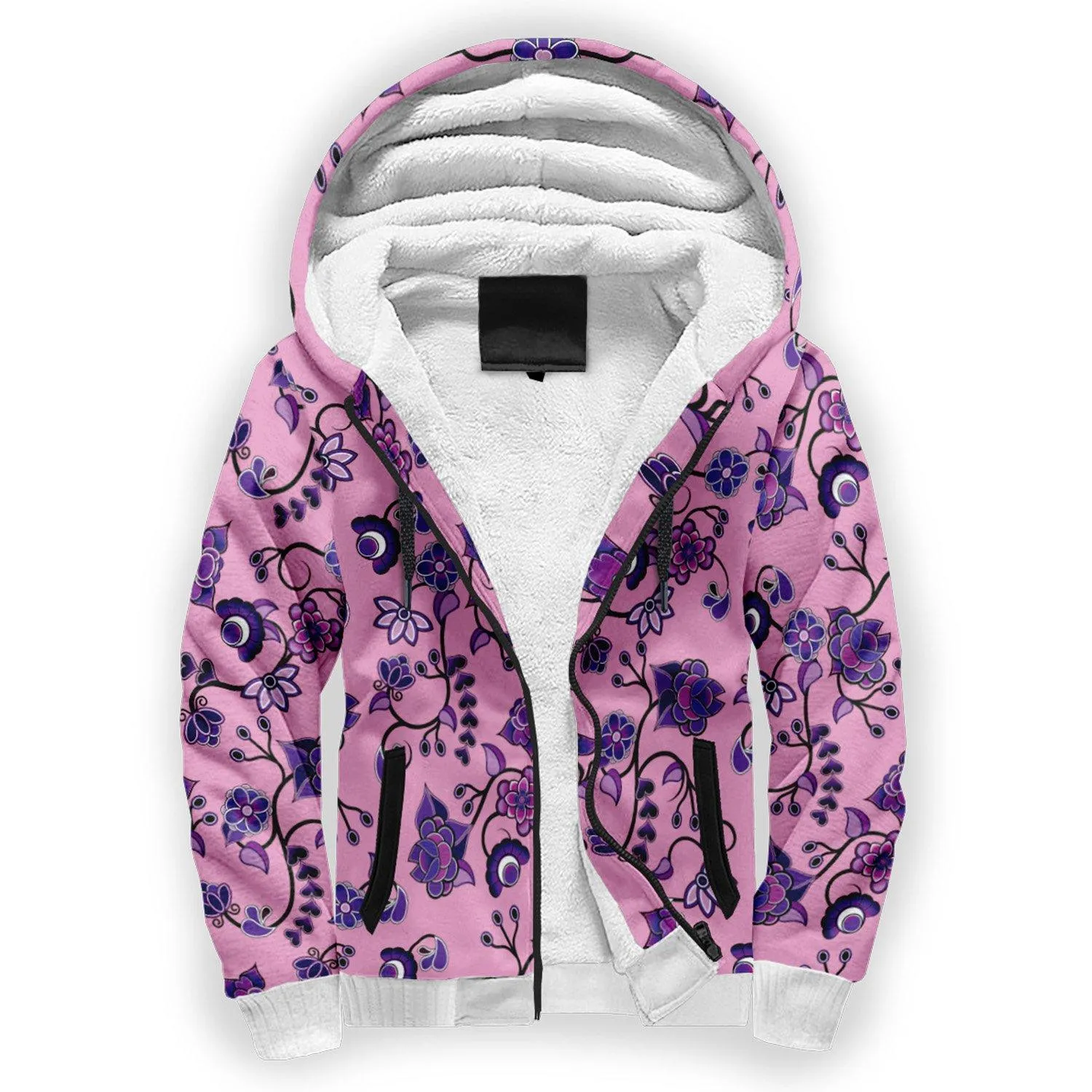 Purple Floral Amour Sherpa Hoodie