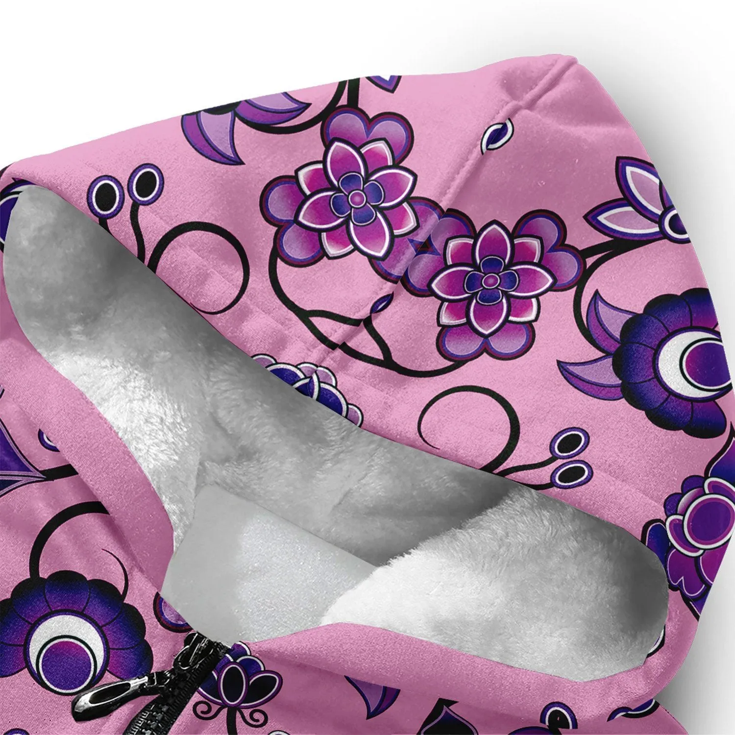 Purple Floral Amour Sherpa Hoodie