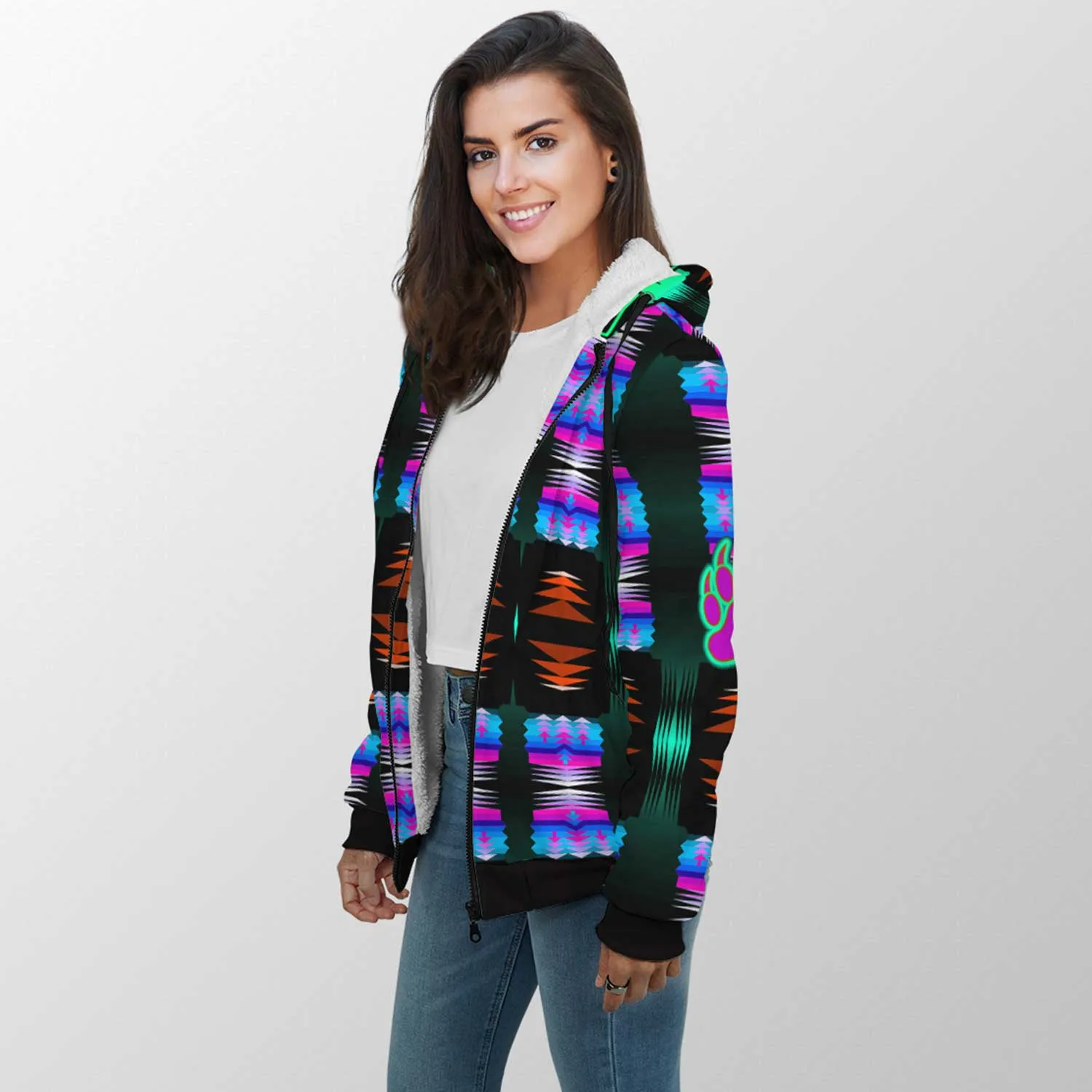 Purple Midnight Bearpaw Sherpa Hoodie