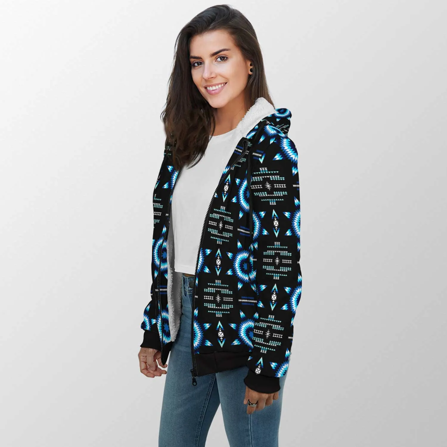 Rising Star Wolf Moon Sherpa Hoodie