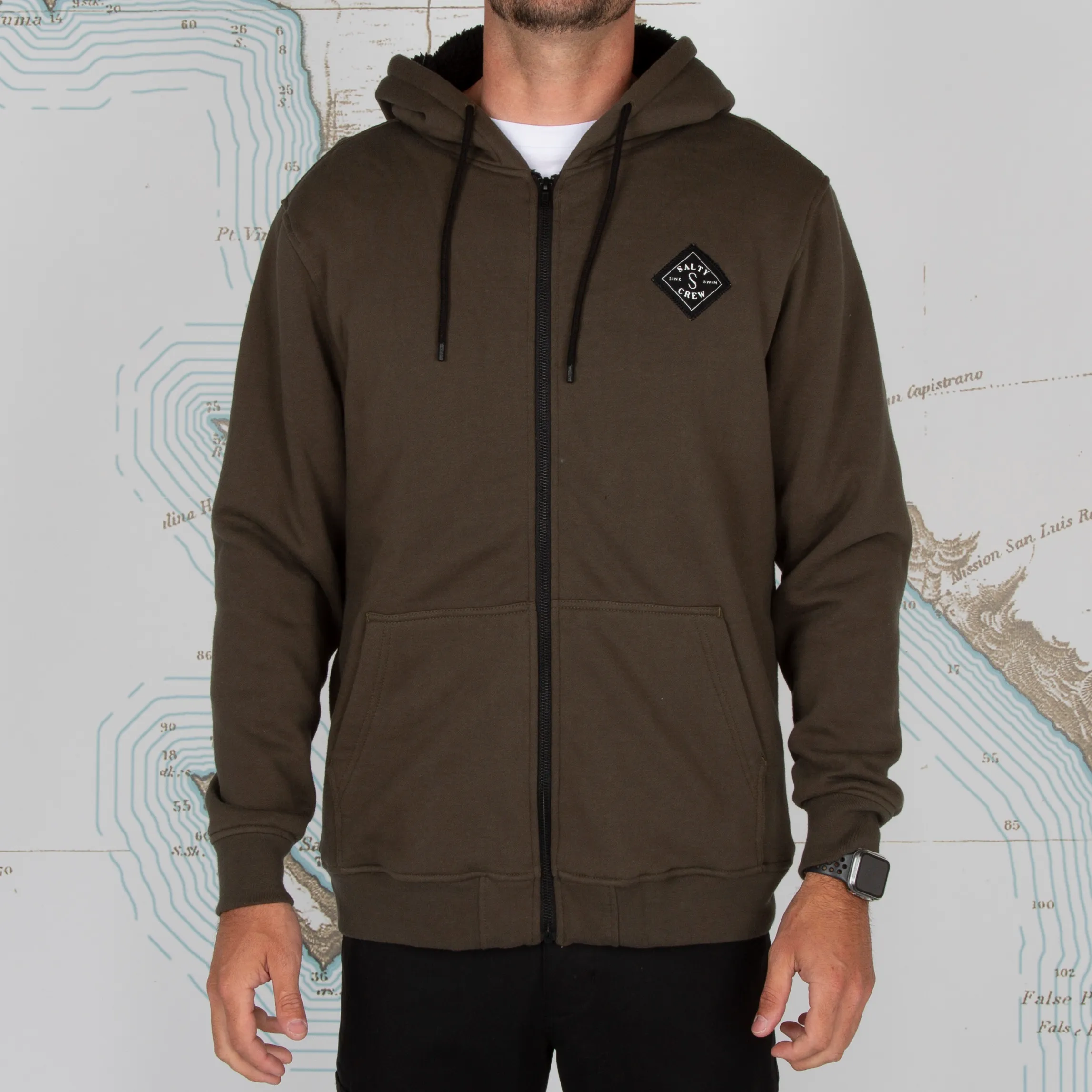 Salty Crew Men&#x27;s Shelter Sherpa Fleece Tar | Buy Salty Crew Men&#x27;s Shelter Sherpa Fleece Tar here | Outnorth