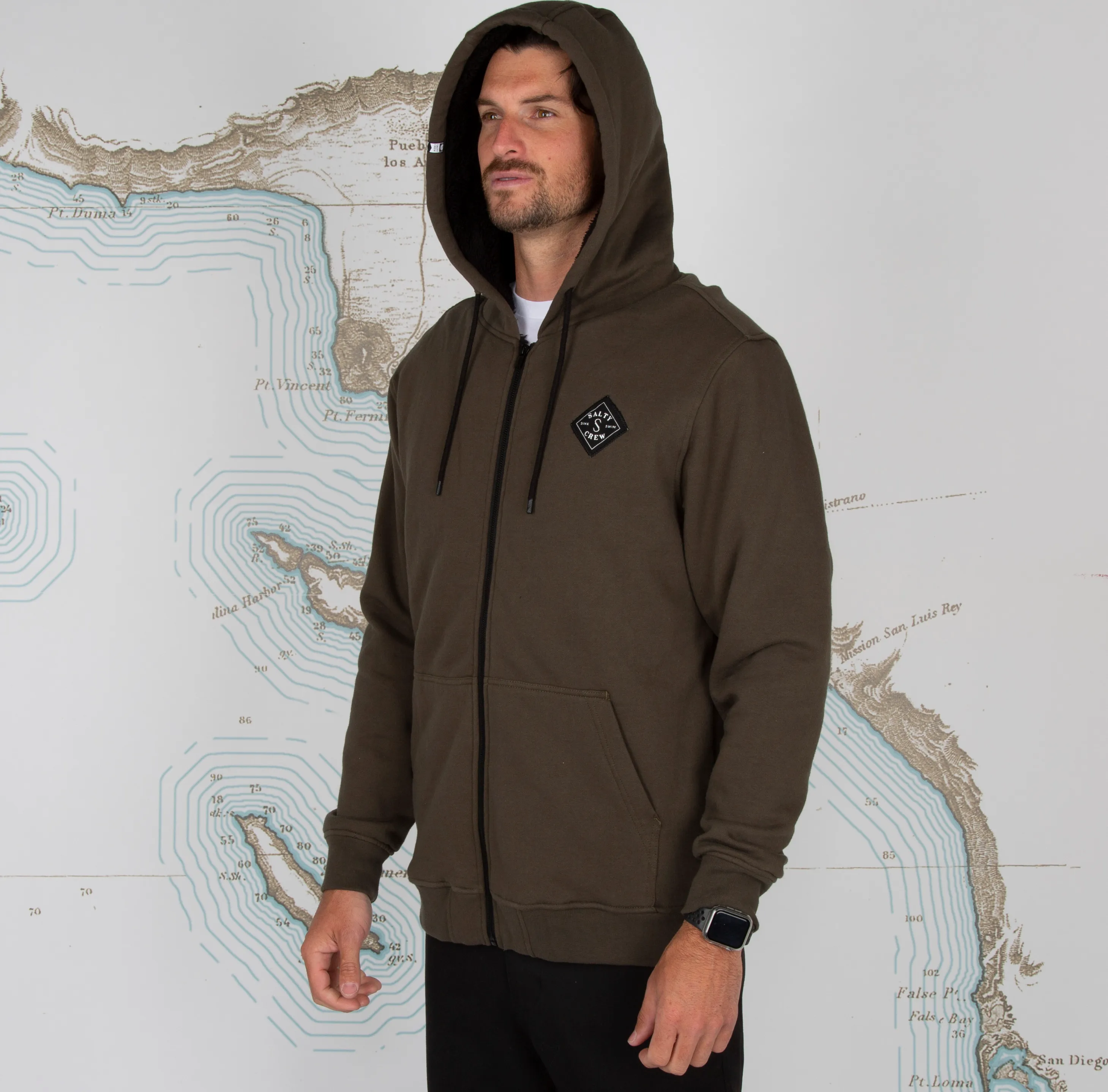 Salty Crew Men&#x27;s Shelter Sherpa Fleece Tar | Buy Salty Crew Men&#x27;s Shelter Sherpa Fleece Tar here | Outnorth