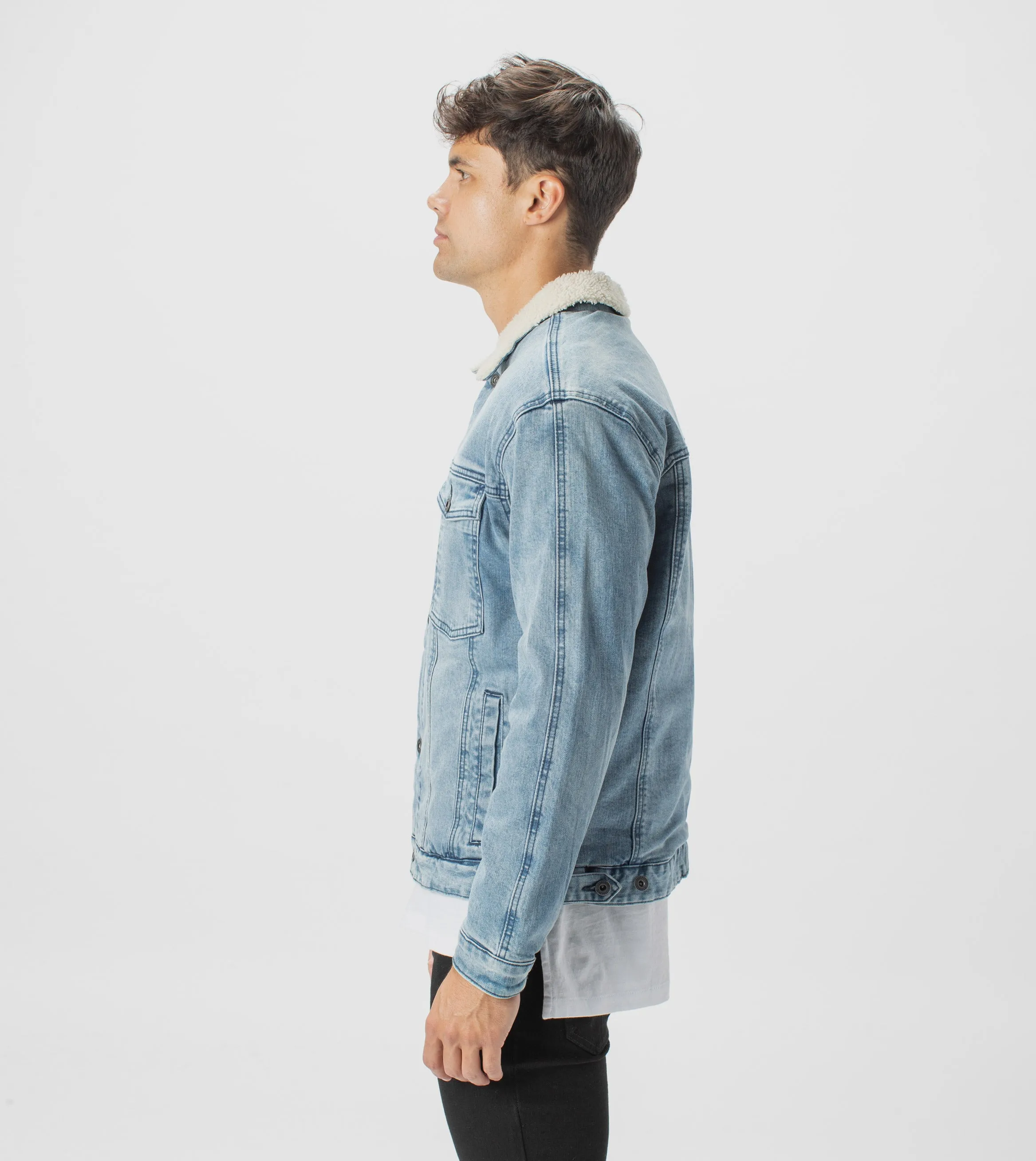 Sherpa Denim Jacket Mineral Blue - Sale