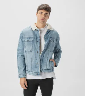 Sherpa Denim Jacket Mineral Blue - Sale