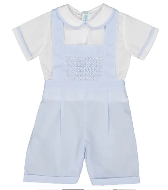 Smocked Bib Overall Set
