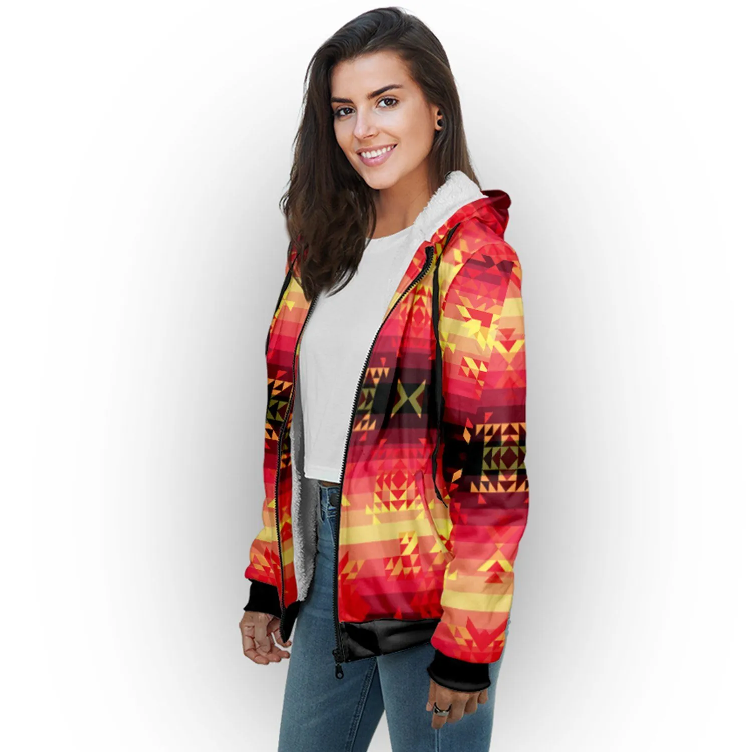 Soleil Fusion Rouge Sherpa Hoodie