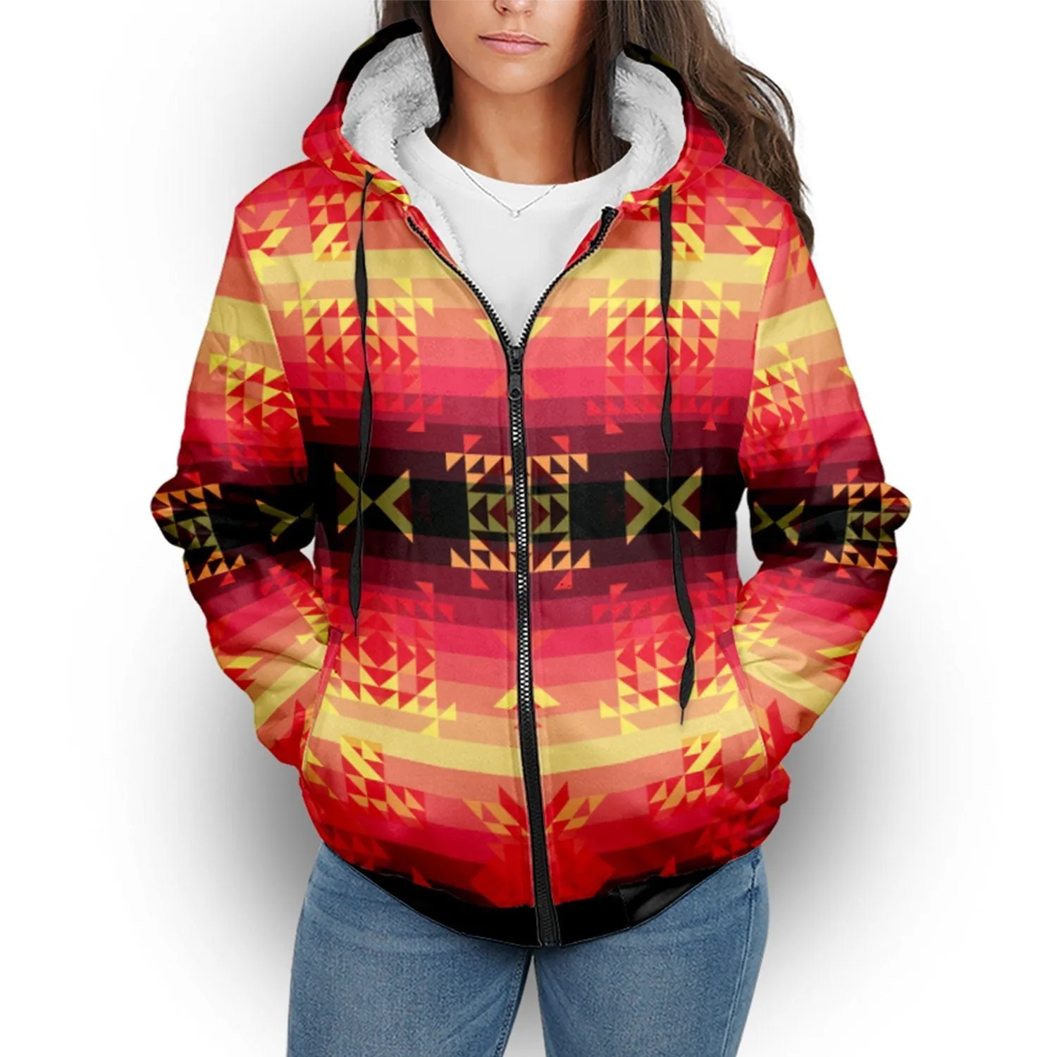 Soleil Fusion Rouge Sherpa Hoodie