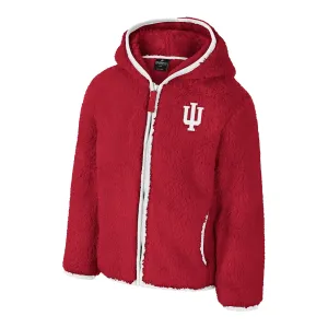 Toddler Indiana Hoosiers Ellen Sherpa Crimson Full Zip Jacket