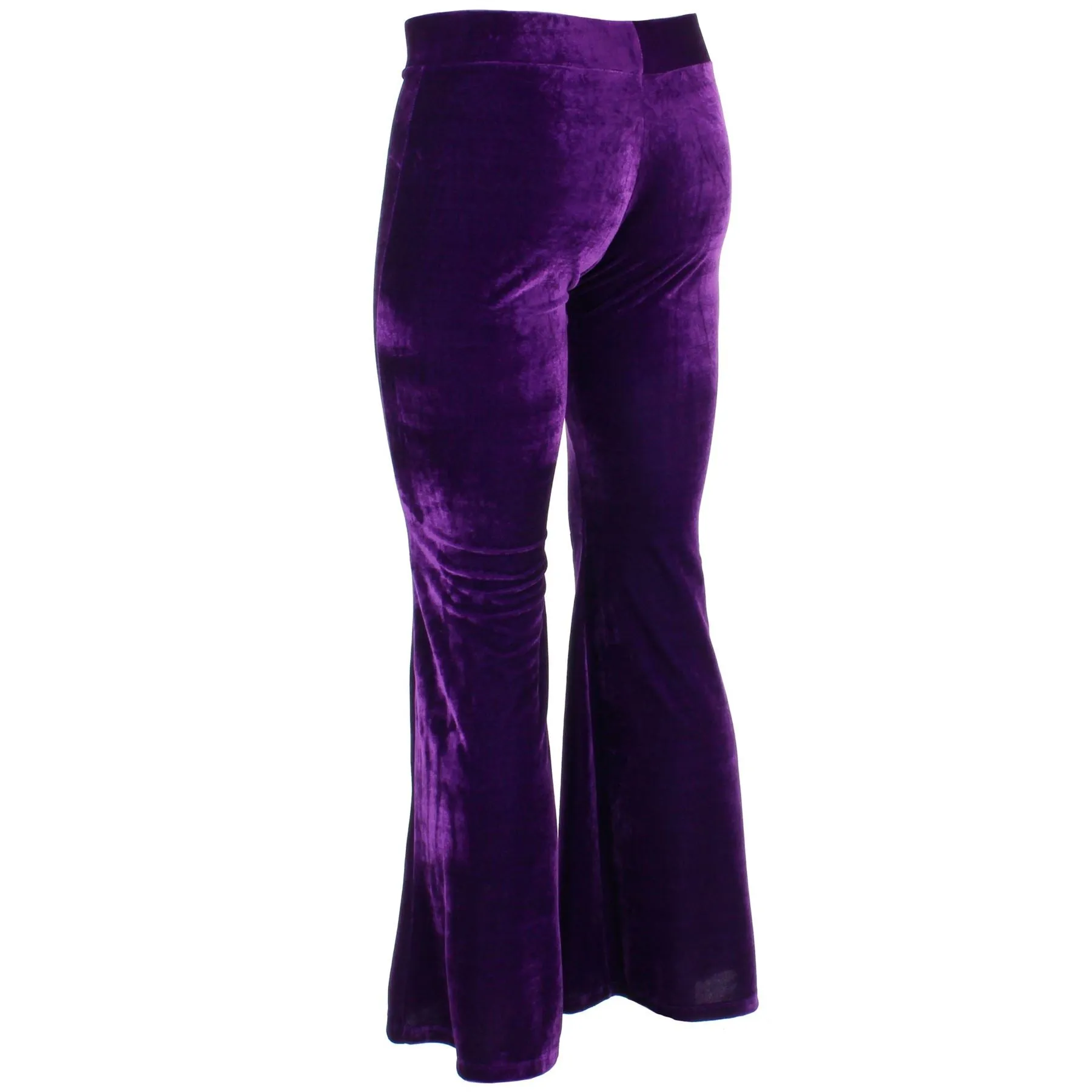 Velvet Flares Trousers - Purple