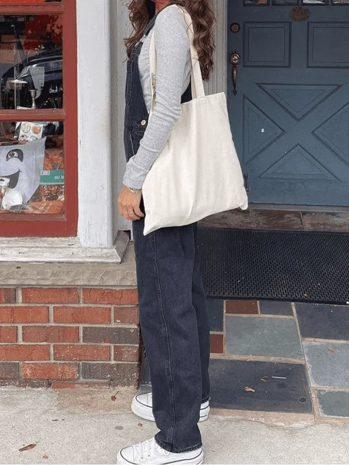 Washed Straight Leg Denim Overall